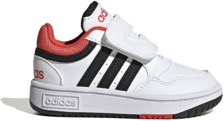 Adidas Sportswear Hoops 3.0 sneakers wit zwart rood Imitatieleer 23 1 2