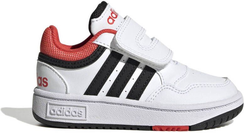 adidas Sportswear Hoops 3.0 sneakers wit zwart rood