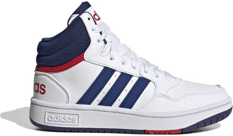 Adidas Sportswear Hoops Mid 3.0 sneakers wit blauw rood Jongens Imitatieleer 37 1 3