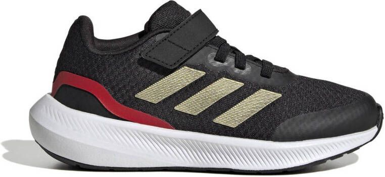 Adidas Sportswear Runfalcon 3.0 hardloopschoenen zwart goudkleurig rood Jongens Meisjes Mesh 37 1 3 Sneakers
