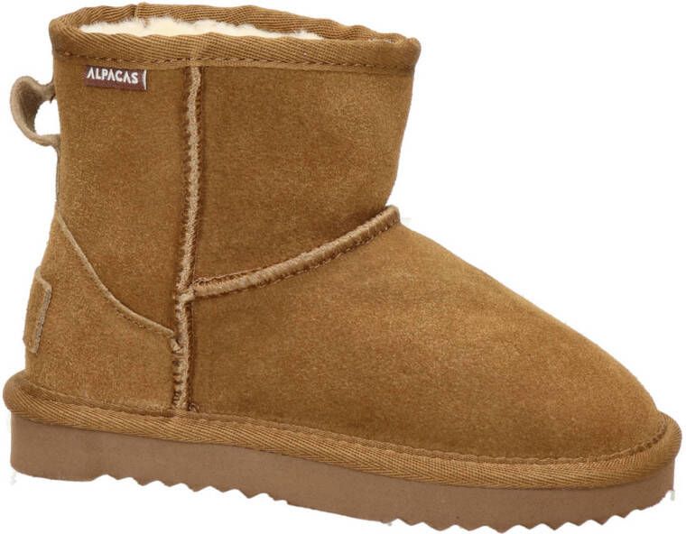 Alpacas suède enkelboots cognac