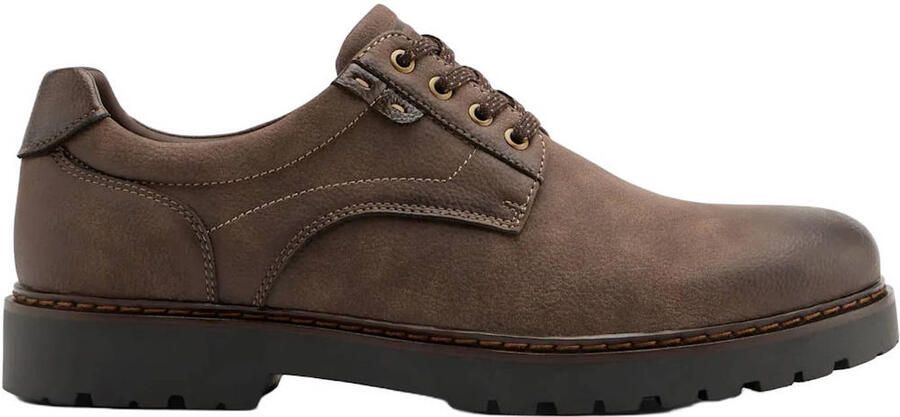AM SHOE imitatieleren veterschoenen met profielzool bruin