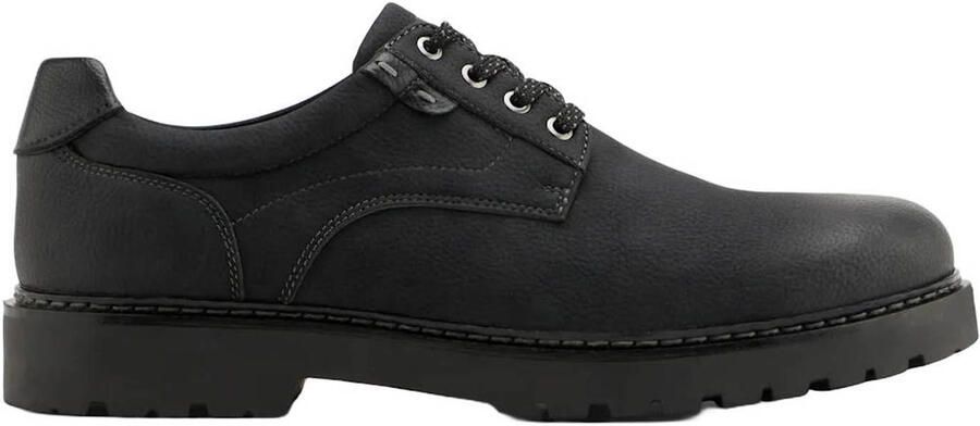 AM SHOE imitatieleren veterschoenen met profielzool zwart