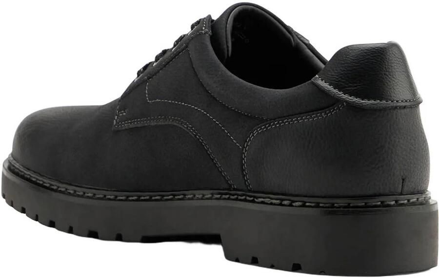 AM SHOE imitatieleren veterschoenen met profielzool zwart - Foto 2