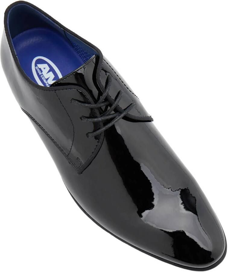 AM SHOE lak veterschoenen zwart
