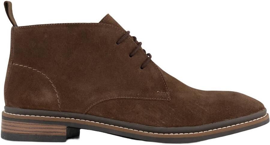 AM SHOE suède veterschoenen bruin
