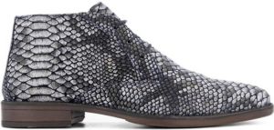 AM shoe Grijze leren hoge veterschoen