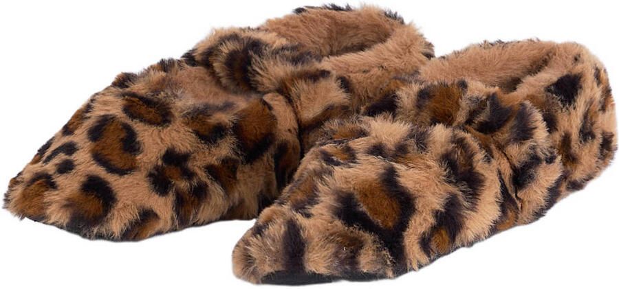 America Today imitatiebont pantoffels met panterprint camel - Foto 2