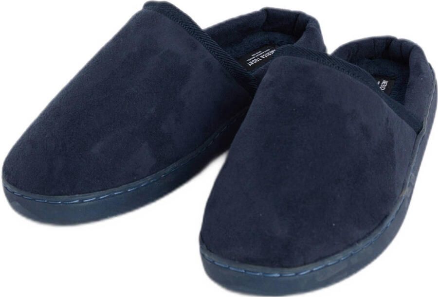 America Today velours pantoffels donkerblauw