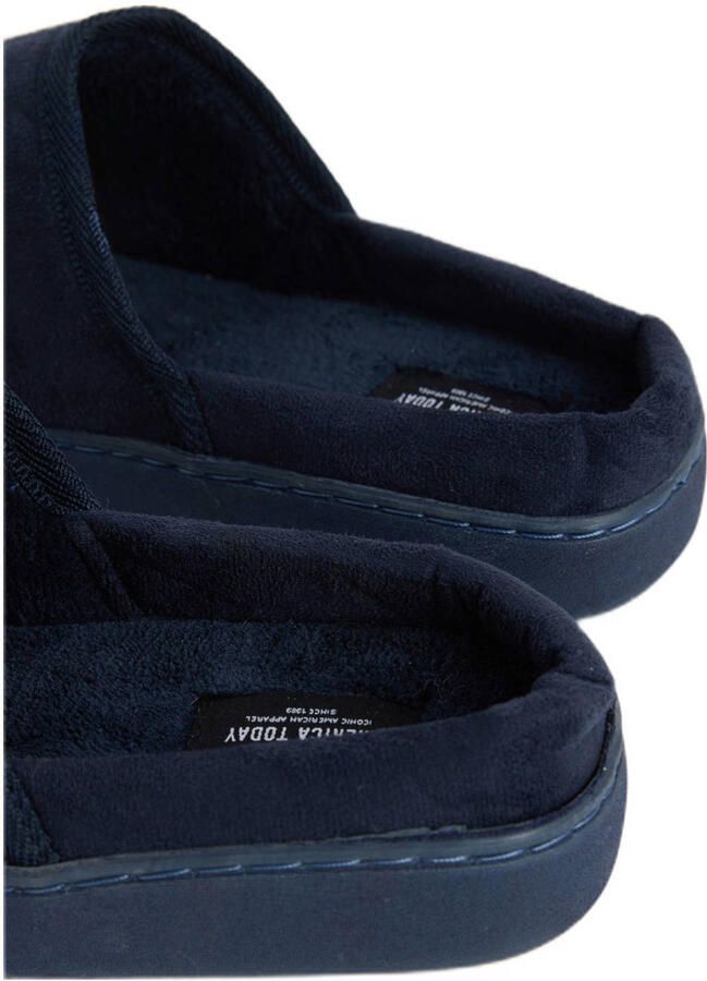 America Today velours pantoffels donkerblauw - Foto 2