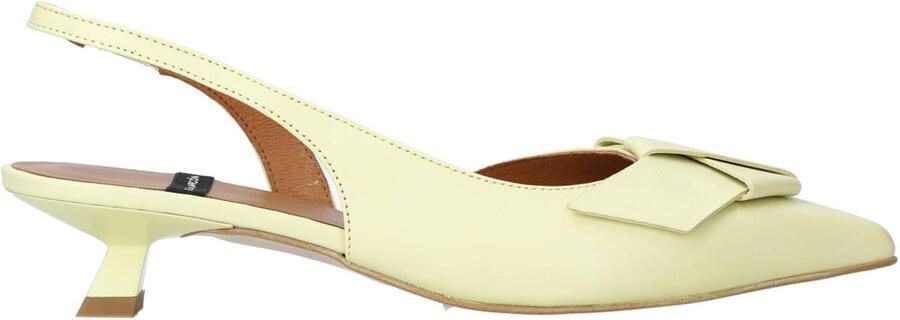 Angel Alarcon leren slingback pumps lichtgeel