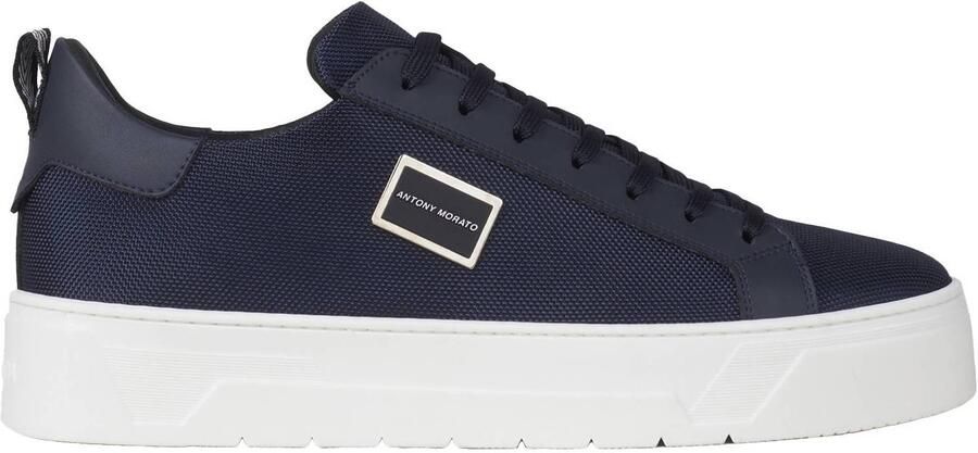 Antony Morato Metal Bold sneakers met logo donkerblauw