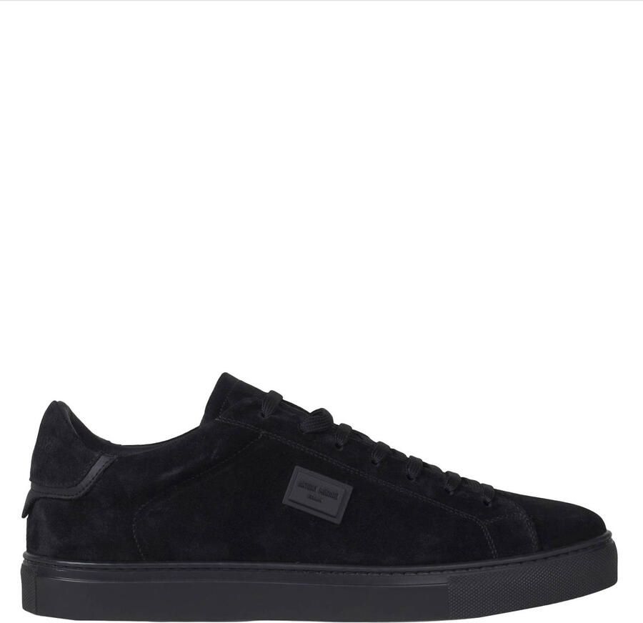 Antony Morato Metal leren sneakers zwart