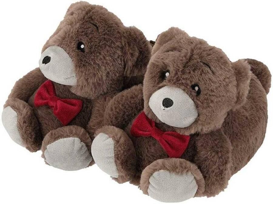 Morethansocks Dieren sloffen kinderen Beer t m 36 Grijs Grappige sloffen Kinderen - Foto 2