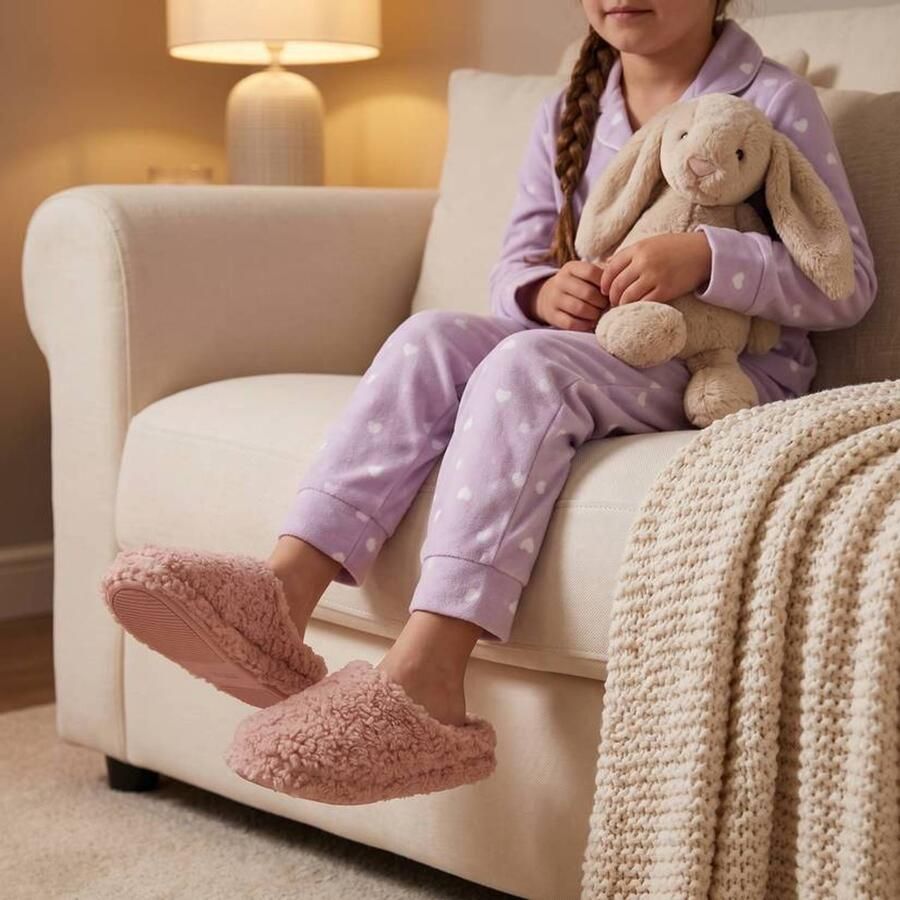 Apollo Pantoffels kinderen Teddy Roze Pantoffels Pantoffels - Foto 4