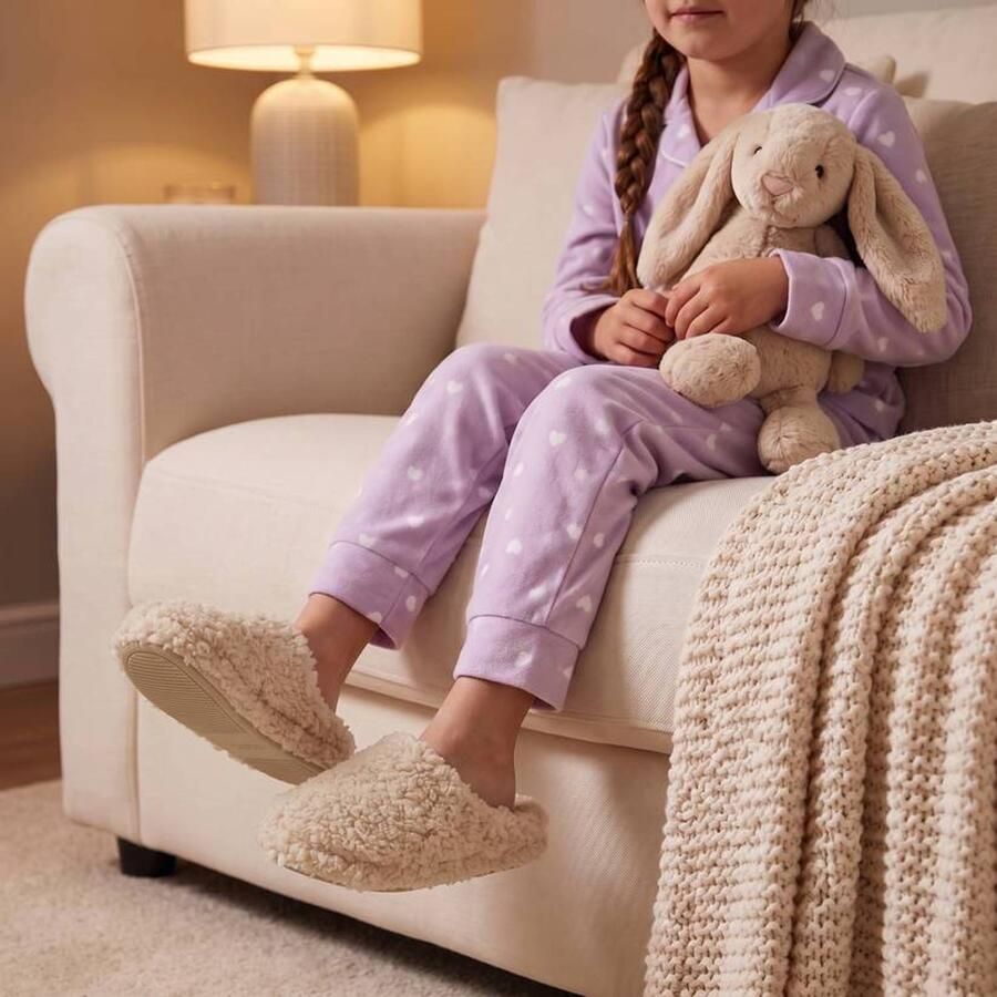 Apollo Pantoffels kinderen Teddy Beige Pantoffels Pantoffels - Foto 4