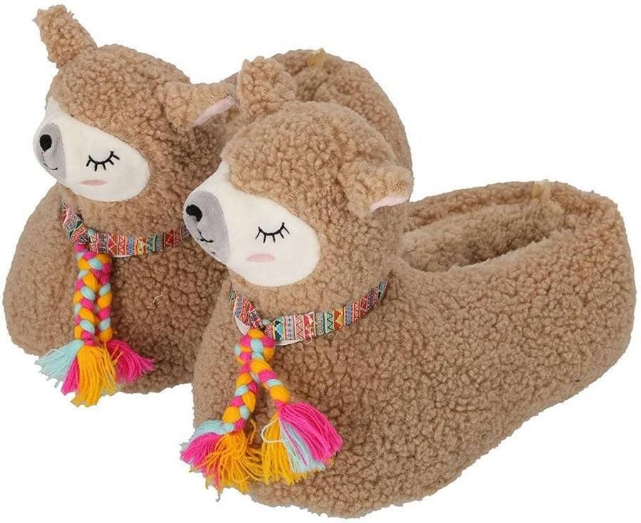 Apollo Pantoffels Meisjes Alpaca Bruin Pantoffels kinderen Sloffen