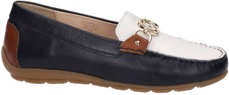 Ara Alabama leren mocassins donkerblauw wit