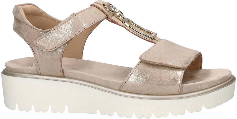 Ara Bilbao leren sandalen met sleehak goud - Foto 2
