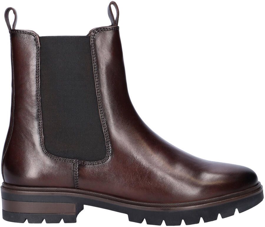 Ara Cambridge leren enkellaarzen met profielzool bruin