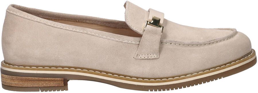 Ara suède loafers met siergesp beige
