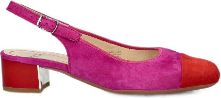 Ara Nizza 2.0 suède slingback pumps roze rood