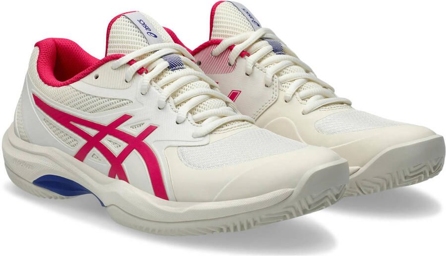 ASICS Game FF Clay OC tennisschoenen ecru fuchsia blauw