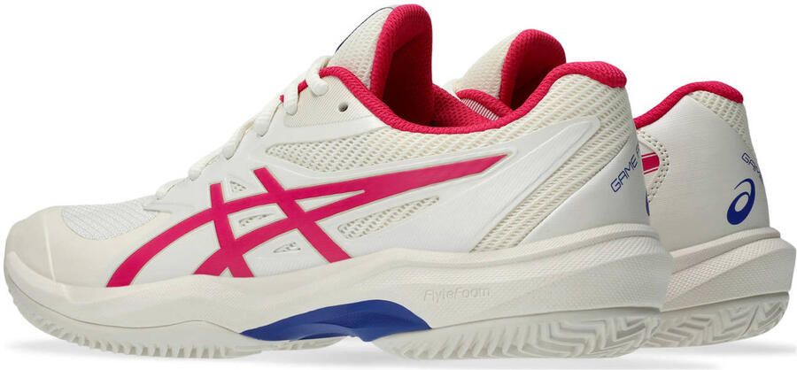 ASICS Game FF Clay OC tennisschoenen ecru fuchsia blauw - Foto 3