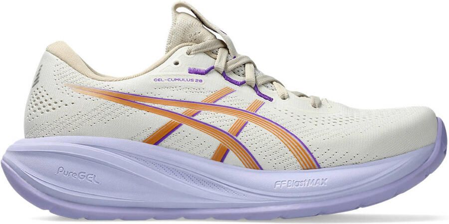 ASICS Gel-Cumulus 28 mesh hardloopschoenen ecru lila