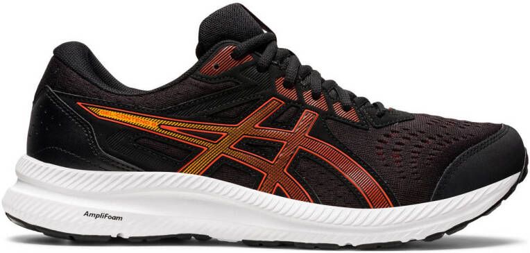 Asics gel-contend 8 hardloopschoenen zwart oranje heren