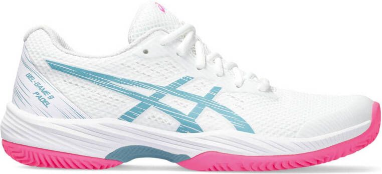 ASICS Padelschoen Gel Game 9 Dames Wit Blauw Roze