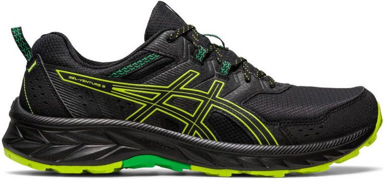 ASICS Gel-Venture 9 hardloopschoenen zwart limegroen