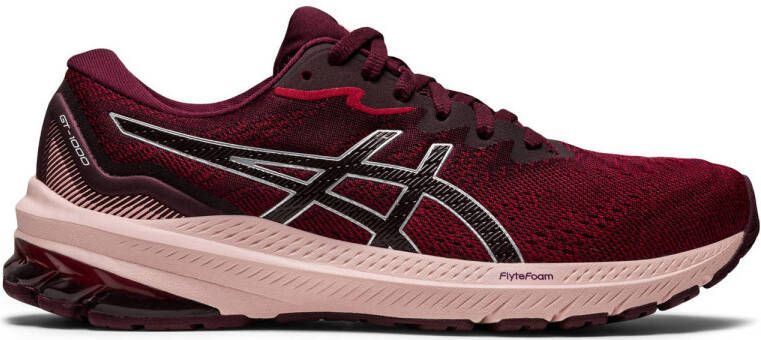 ASICS GT-1000 11 hardloopschoenen donkerrood zilver