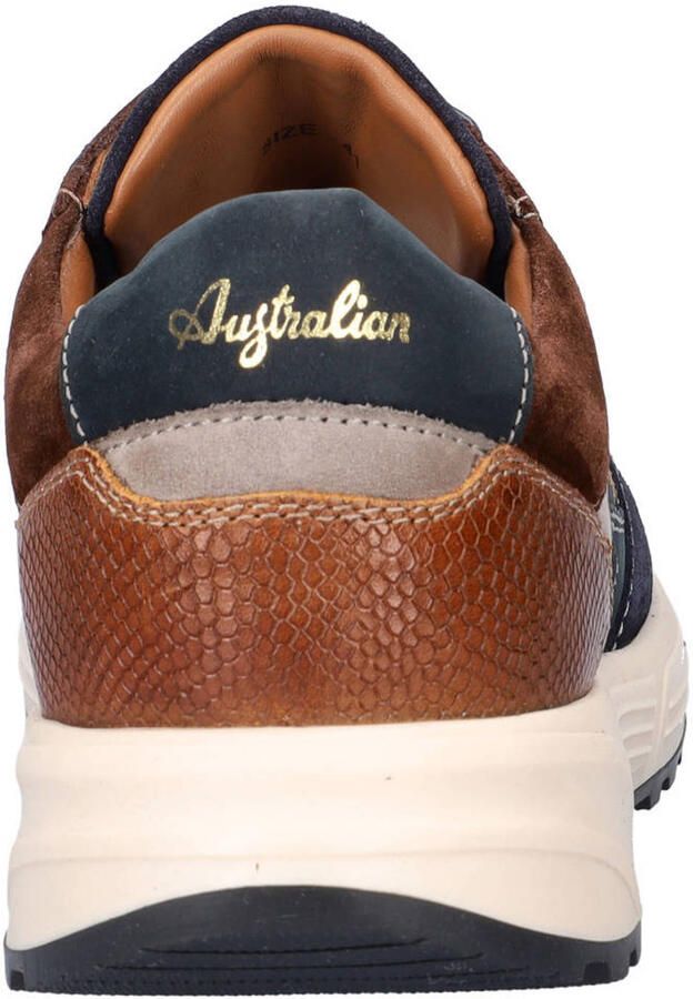 Australian leren sneakers donkerblauw cognac - Foto 2
