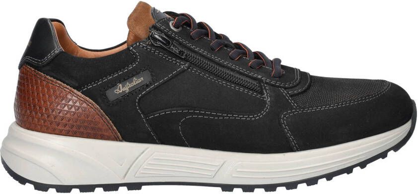 Australian Discover leren sneakers zwart