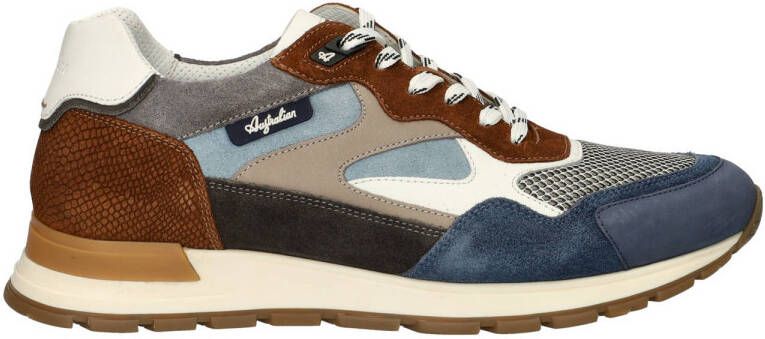Australian Tiago leren sneakers cognac blauw