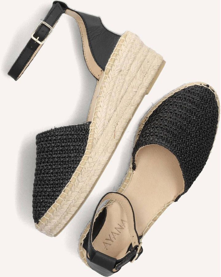 AYANA Espadrilles Dames Yu644 Leer Zwart - Foto 3