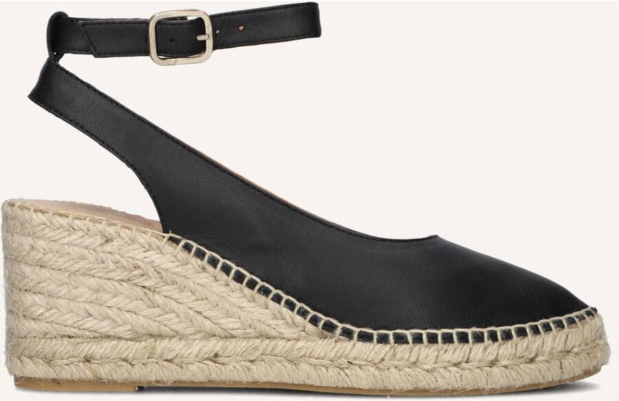AYANA Espadrilles Dames Yu669 Leer Zwart