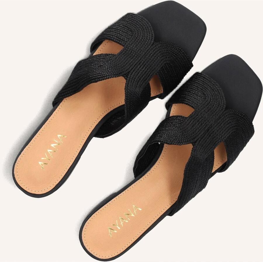 AYANA Slippers Dames 0325-8 Raffia Zwart - Foto 3