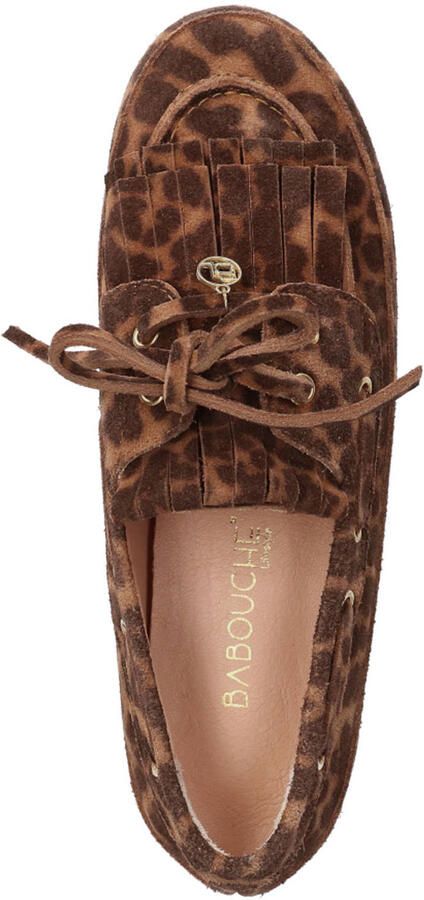Babouche Alice-2 suède bootschoenen met panterprint bruin zwart - Foto 2