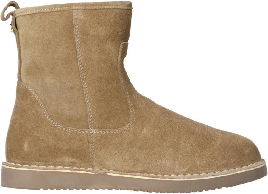 Babouche Armel-2 gevoerde suède enkelboots beige