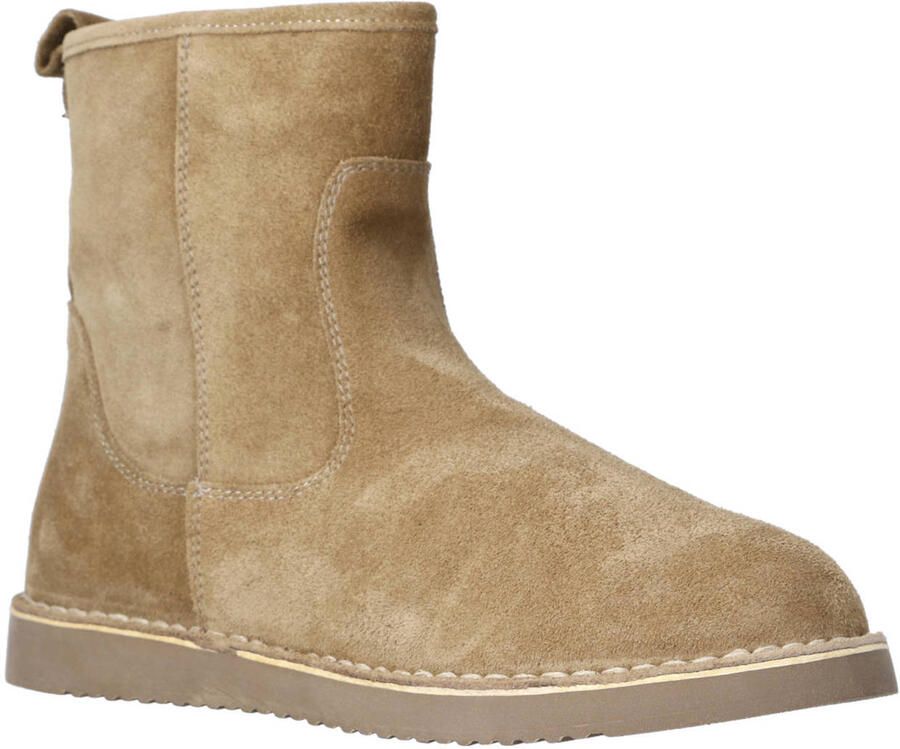 Babouche Armel-2 gevoerde suède enkelboots beige