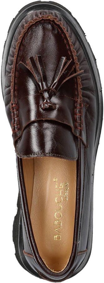 Babouche Bizou-105 chunky leren loafers donkerbruin