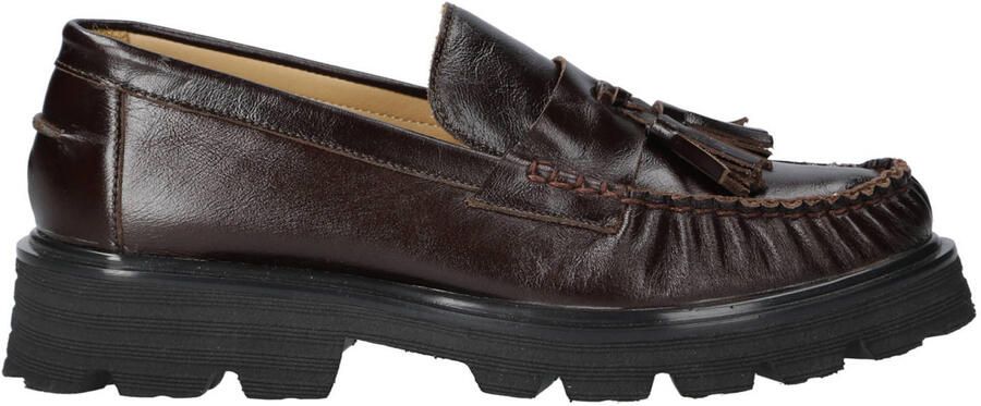 Babouche Bizou-105 chunky leren loafers donkerbruin - Foto 2