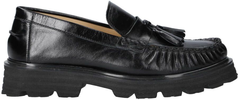 Babouche Bizou-105 chunky leren loafers zwart