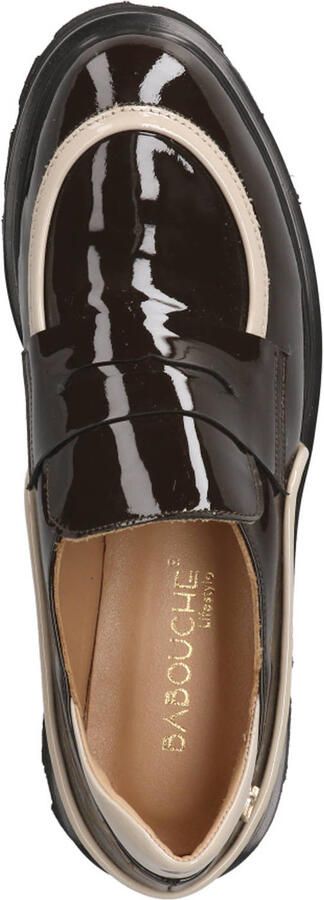 Babouche chunky lakleren loafers met profielzool donkerbruin ecru - Foto 3