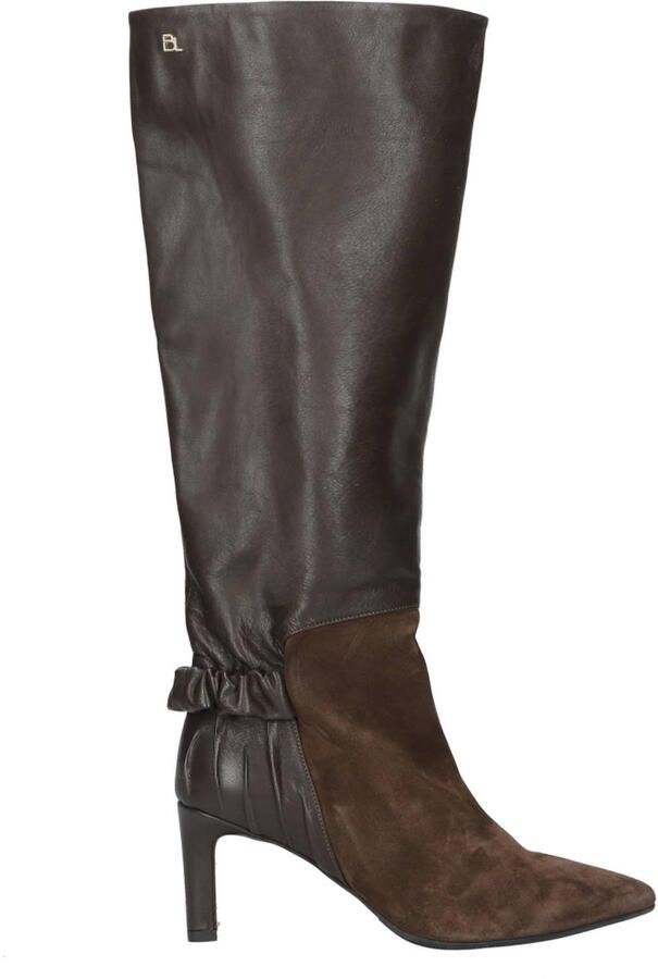 Babouche Dory-58 leren hoge laarzen donkerbruin