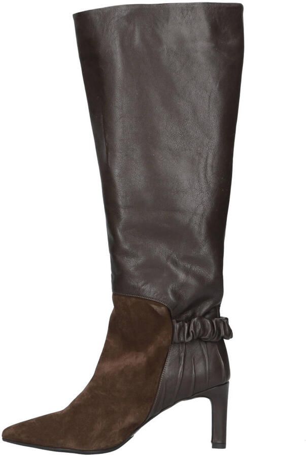 Babouche Dory-58 leren hoge laarzen donkerbruin - Foto 2