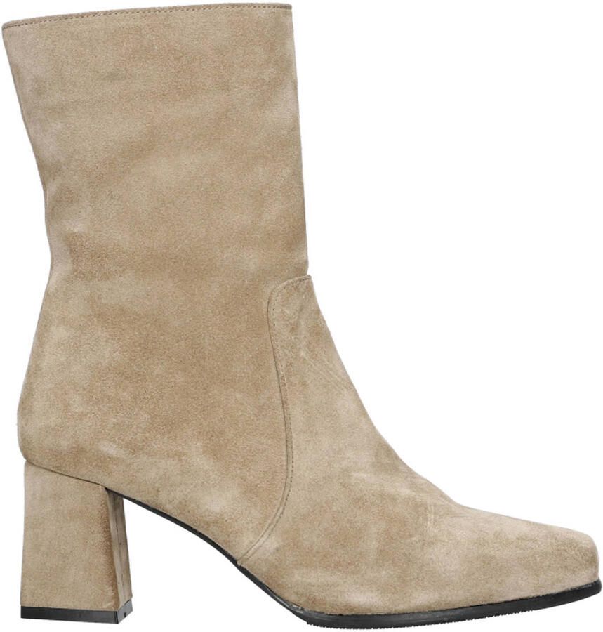 Babouche Fieke-2 suède enkellaarzen beige