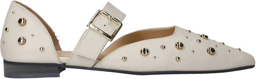 Babouche G-Ally-1 suède loafers met studs ecru